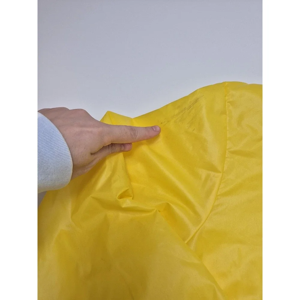 VTG Izod Lacoste Jacket Mens XL Yellow Hooded Anorak 1/4 Zip Windbreaker FLAW